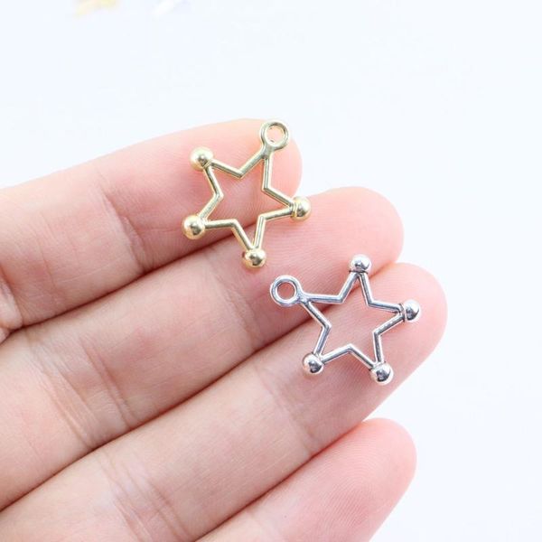 

charms eruifa 20pcs 16mm star gold/silver plated bee zinc alloy pendant jewelry diy necklace bracelet earrings 2 colors, Bronze;silver