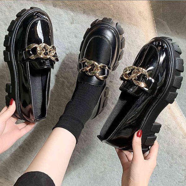 

2022 female shoes women fashion mary janes round toe flats loafers oxfords shoes casual ladies heels sneakers shoes for women y220225, Black