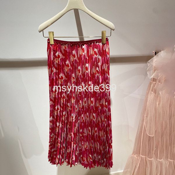 

two piece dress french niche spring and summer broken flower versatile medium length skirt for women, White