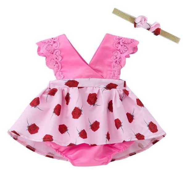 

tiktok sleeveless summer dress infants baby girls flower tutu skirt with diaper cover and bow bowknot hair band wrap headband 2 piece set to, Red;yellow