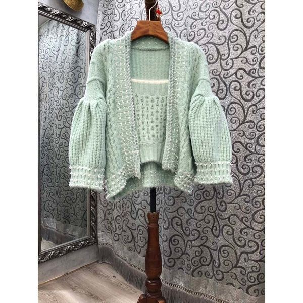 

coats autumn winter fashion cardigan jackets women mohair knitting lace color block casual green cardigan outwears, Tan;black