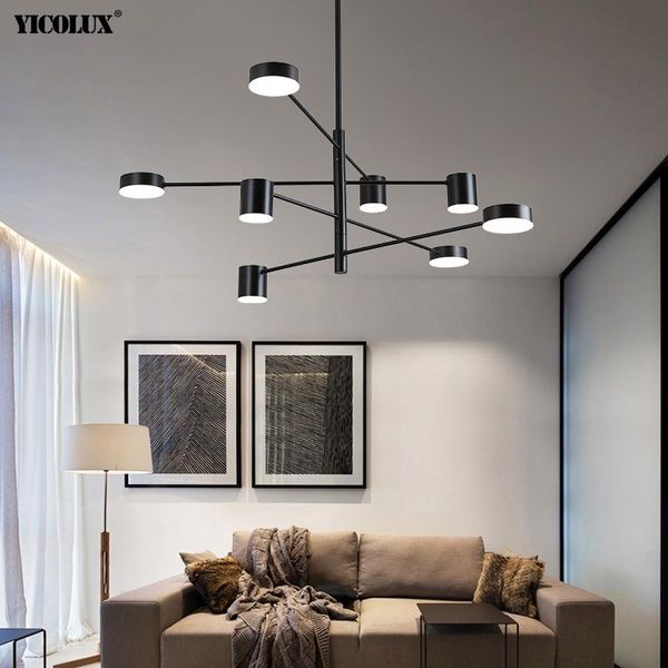 

nordic style modern led chandelier lights dimmable lamps living dining room bedroom hall salon indoor lighting 4 6 8 heads chandeliers
