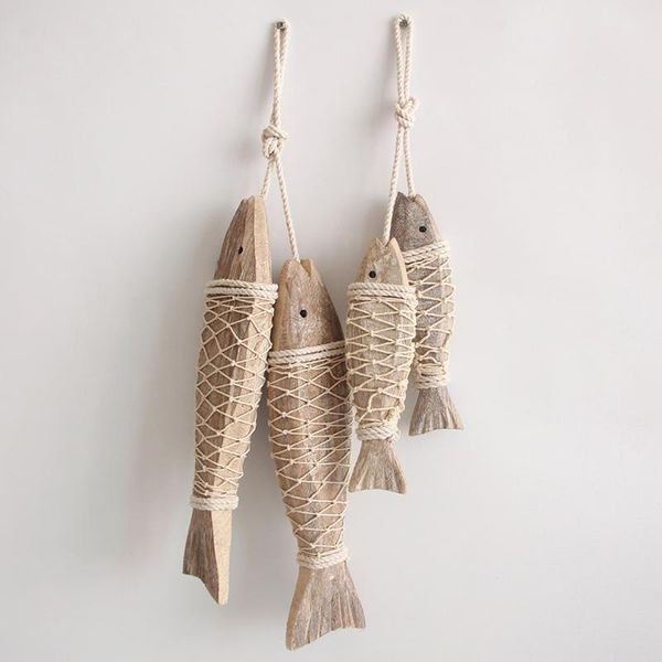 

decorative objects & figurines retro nostalgic nordic style solid wood fish string ornaments creative home bed and restaurant wall hanging d