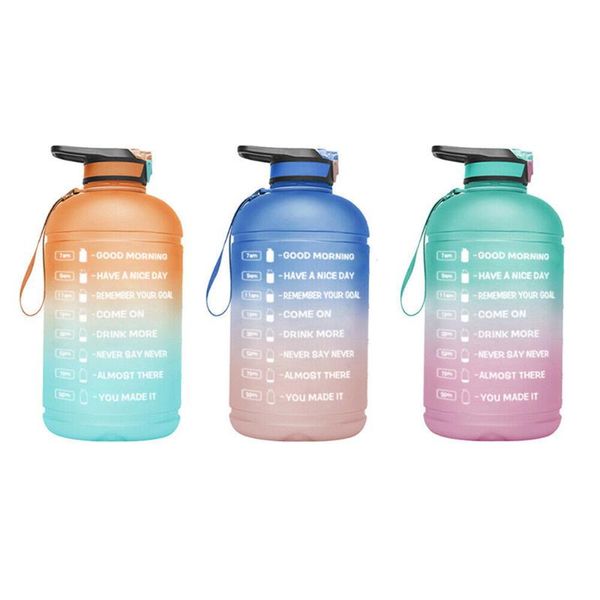 

water bottle 3.78l with time marker large straw clear plastic abs 1 gallon big gym hiking