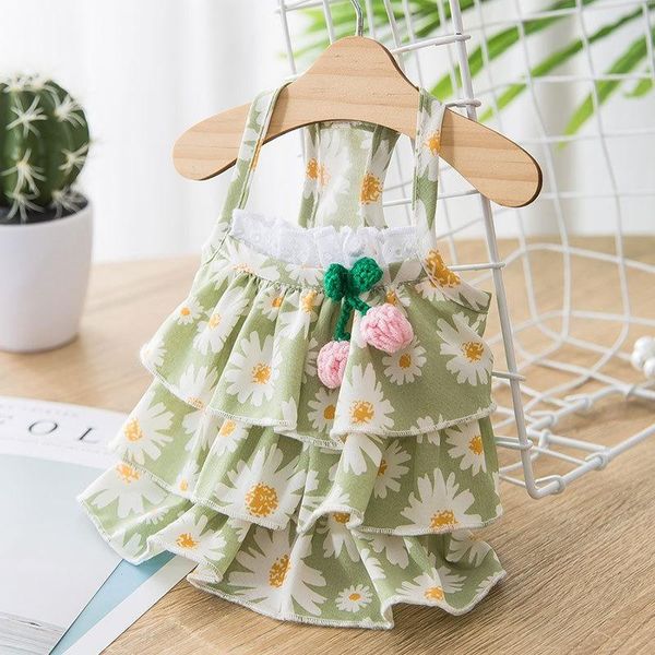 

dog apparel cartoon clothes floral clothing for dogs daisy print dress small super pet outfits cute spring summer green ropa para perro