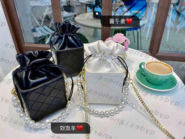 

gift box packaging pearl bucket bag classic chai genuine leather handbag shoulder
