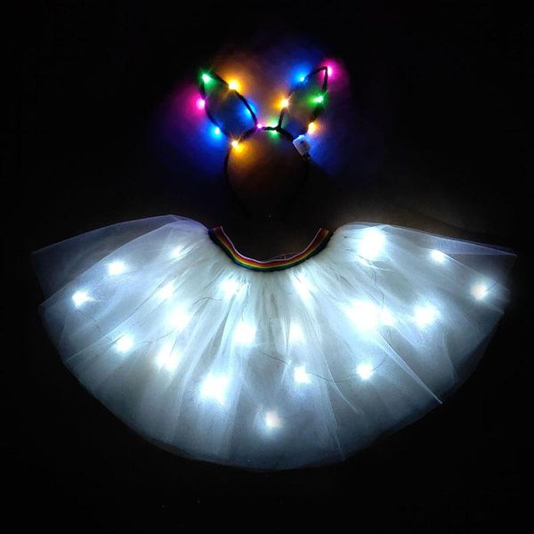 

skirts ivory led tutu skirt luminous costume clothes dancing growing lighting robot suits clothing birthday set event party, Blue