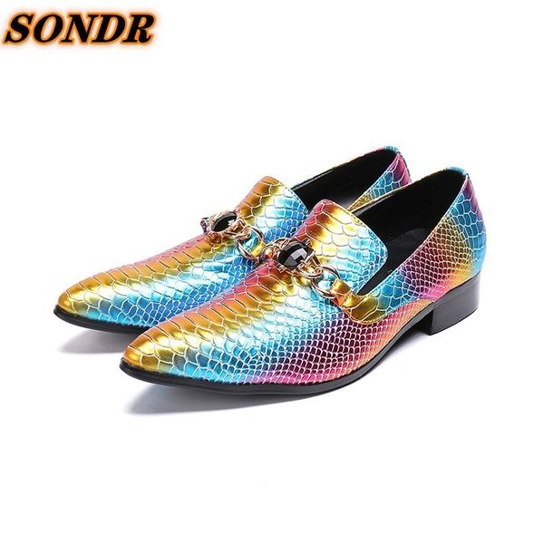 

dress shoes multi color men loafers snake skin genuine leather nightclub formal breathable oxford calzado hombre, Black