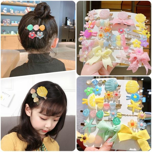 

barrettes hairpin summer children's korean version net red princess ornament girl's baby broken bow does not hurt, Golden;silver