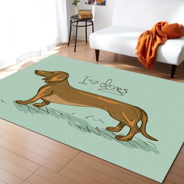 

carpets pet dog dachshund cartoon for bed room modern home floor large rug entrance doormat