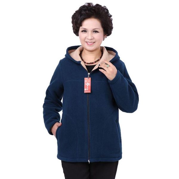 

women's hoodies & sweatshirts spring autumn women fleece jacket 2021 plus size 5xl grandma velvet hooded sweatshirt cotton warm winter, Black