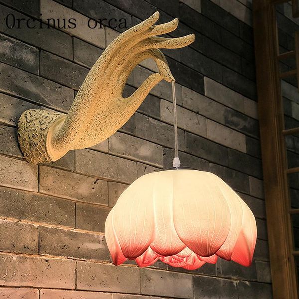 

wall lamp the modern chinese zen lotus dining room bedroom bedside art corridor el