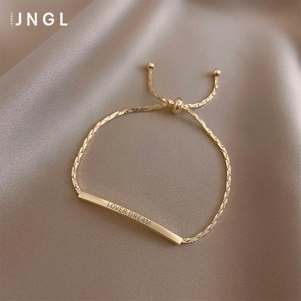 

link, chain english long bracelet women's design sense simple temperament student's friend net red light luxury hand ornament, Black