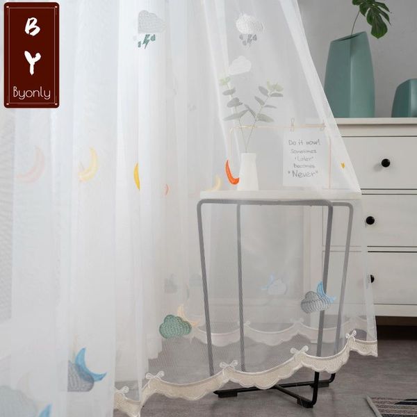 

curtain & drapes children's room cartoon finished embroidered white gauze semi-shading curtains for living dining bedroom