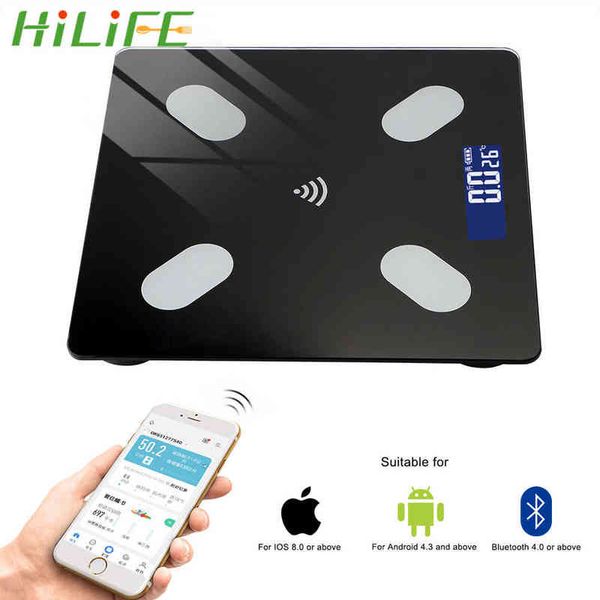 Hilife USB Carregamento Smart BMI Fat Scale Intelligent Bluetooth App Android iOS Houseward Scala Scala LCD Digital Screen H1229