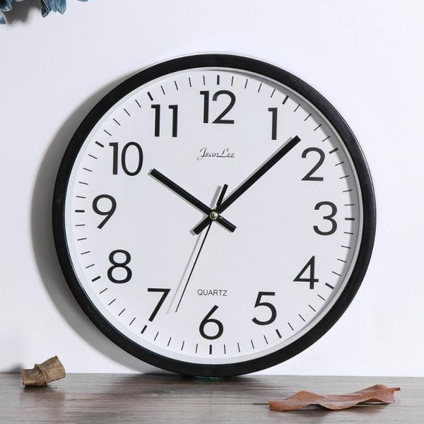 

wall clocks 10-inch minimalist clock creative silent for decoration (black frame)