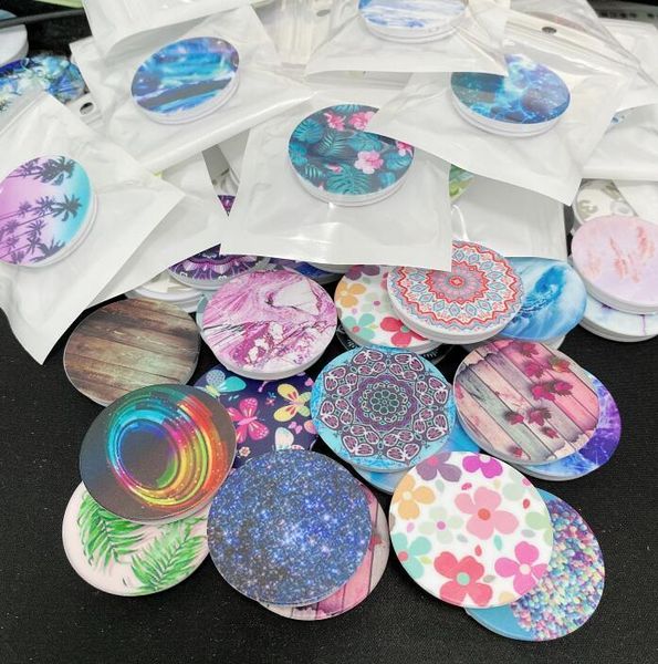 

Finger Grip Ring Holder For Smart phone Marble Fingers Holders Universal 360 Degree Expanding Phones Round Bracket Stand, Mixed color