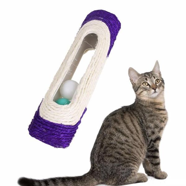 

cat toys rolling scratching with 3 balls sisal scratch board training grinding toy for pet kitten