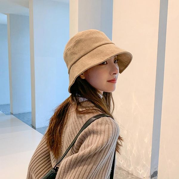 

wide brim hats bucket winter corduroy sun for women foldable panama women's warm basin hat 2021 fisherman, Blue;gray