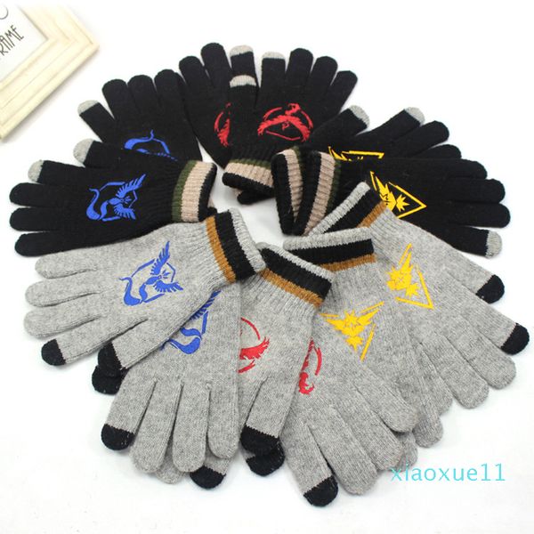 

team mystic valor instinct gloves winter warm touch screen gloves fans fashion gift dropp ship 010083, Blue;gray