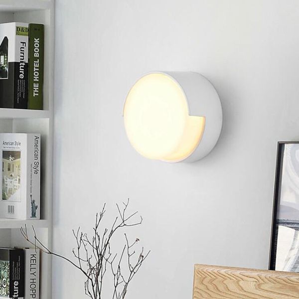 

outdoor wall lamps circle 5w led mount light fixture acrylic lamp balcony cottage door white shell