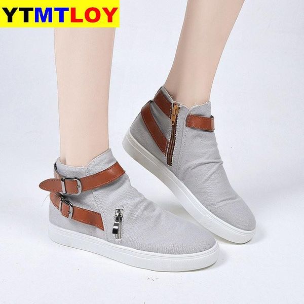 

boots women's loafer autumn demin flats women shoes ladies loafers canvas sneakers black plus size 43 zipper ankle flat with
