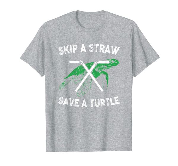 

skip a straw save a turtle save turtles t-shirt, White;black