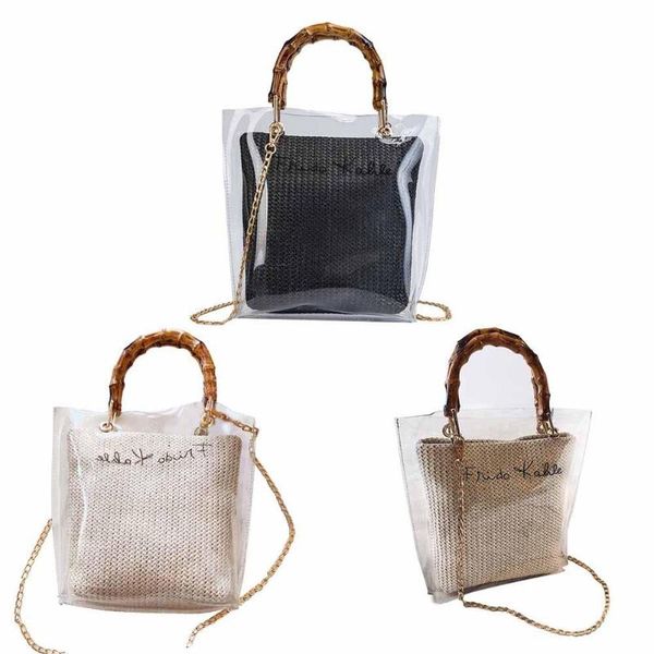 

duffel bags women transparent clear bag shoulder pack mother handbag korean beach chain messenger pvc jelly small fashion handle 2021 ho