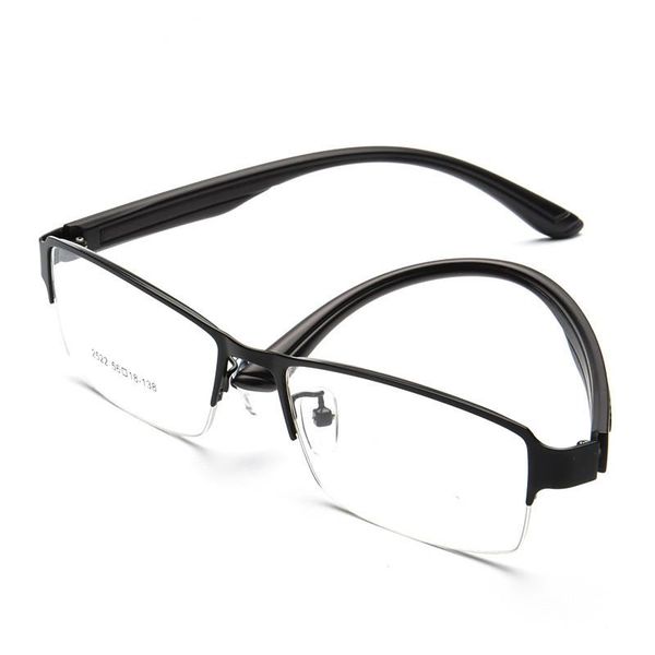 

fashion sunglasses frames metal glasses half frame business steel plate optical, Black