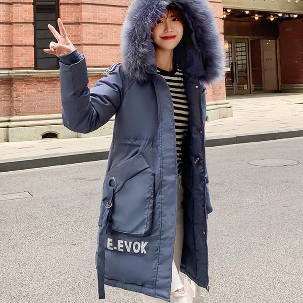 

women's down & parkas winter women long jacket -25 degrees fashion thick warm big fur collar hooded coat outwear1, Black