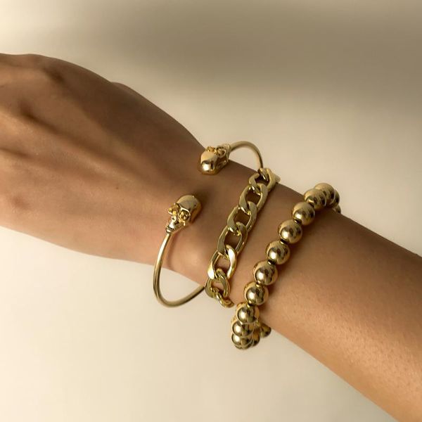 

link, chain women jewelry metal bracelet 2021 design selling cool sku beads for girl lady party gifts drop, Black
