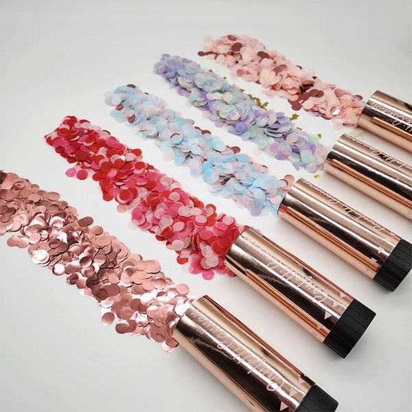 

party decoration 1pc metallic rose gold confetti cannons handheld fireworks gender reveal birthday celebration