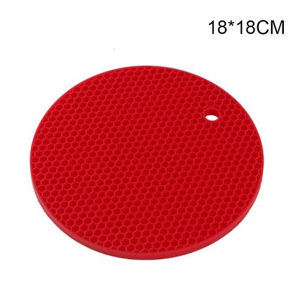 

mats & pads 4pcs 18cm round heat resistant silicone mat drink cup coasters non sliding planter tablecloth kitchen accessories da