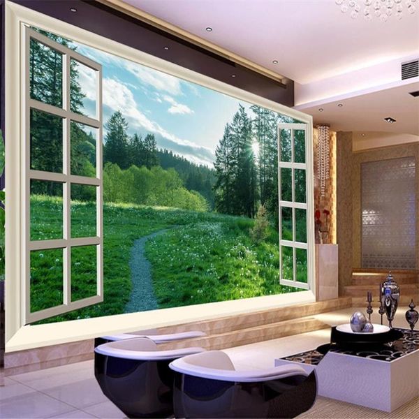 

wallpapers beautiful scenery high-definition green space flowers sunny forest natural tv background wall outside the window