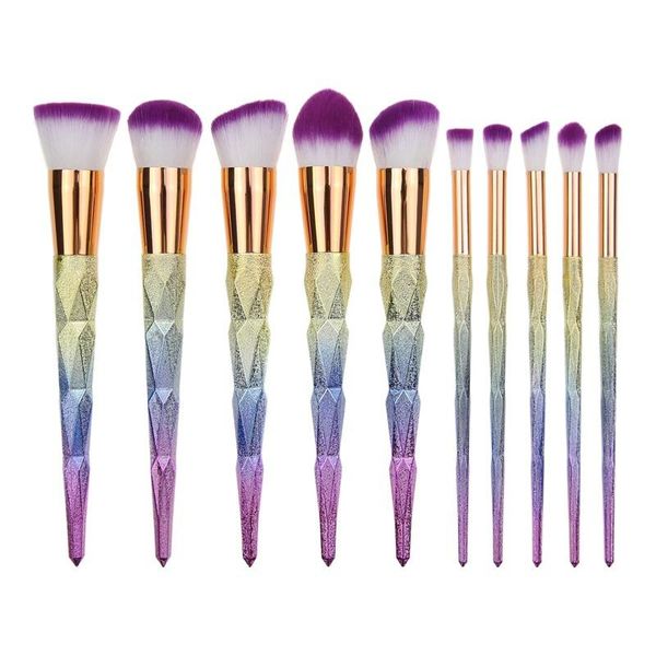 

makeup brushes set diamond pattern gradient frosted brush beauty tools 10