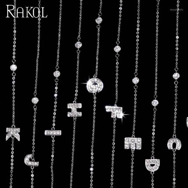 

link, chain rakol classic micro paved exquisite 24 letter & link bracelet for women sliver-color european style commemorate jewelry1, Black