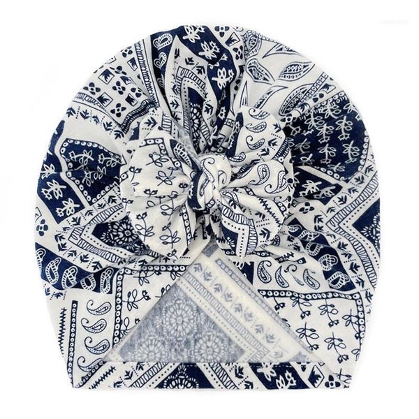 

caps & hats vintage print knotted baby hat kids headwear cute girls boys turban beanies born cap bandana head wraps1, Yellow