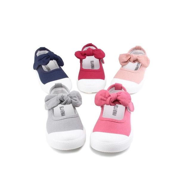 

baby girl shoes canvas casual kids with bowtie bow-knot solid candy color girls sneakers children soft 21-30 athletic & outdoor, Black