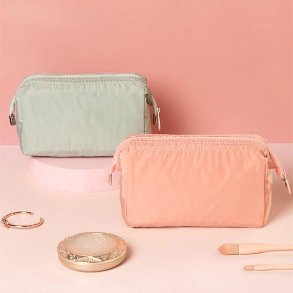 

storage bags 1 pc solid color women cosmetic bag zipper travel makeup organizer female toiletry washing make up