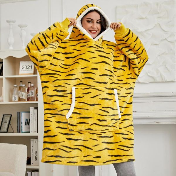 

blankets weighted fleece blanket hooded winter oversized print fluffy sofa hoodie soft warm wearable with sleeves