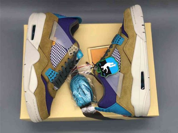 

2021 authentic 4 union desert moss taupe haze man outdoor shoes 30th anniversary 4s blue fury khaki roma green turquoise retro dark off