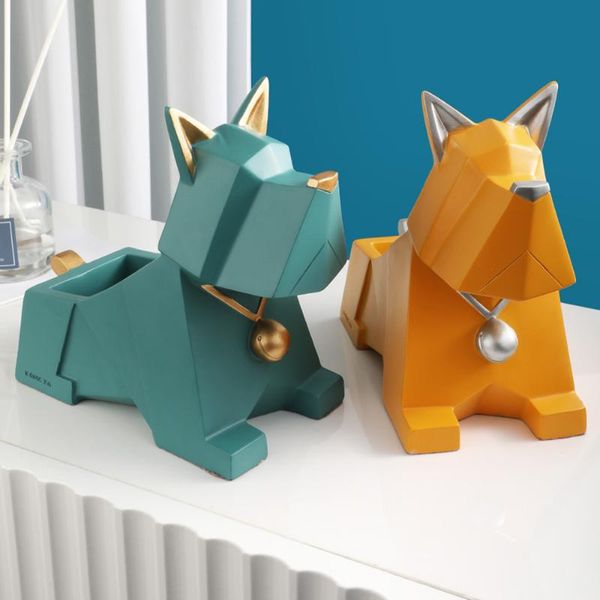 

decorative objects & figurines cool dog figurine storage box for key phone home decoration ornamental resin art sculpture decor gift