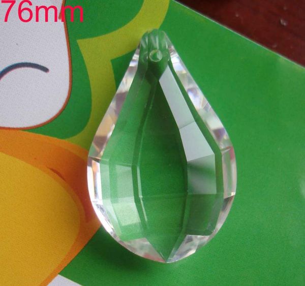 

chandelier crystal 40pcs/lot 76mm fine lighting accessories pipa shape suncatcher prisms glass trimming pendant