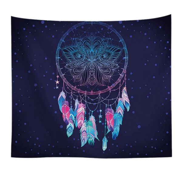 

tapestries dream catcher tapestry vintage painting with feather pattern bedroom decoration cloth livingroom background cloth-purple