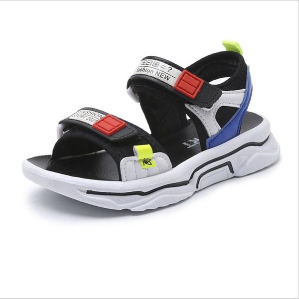 

sandals boys 2021 summer kid running shoes children sports mesh fashion soft beach footwear lightweight breathable, Black;red