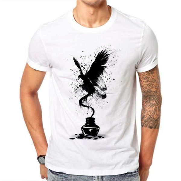 

fashion 100% cotton peonality men 3d bla ink print t shirt cartoons o-k tee t-shirts short sve summer men's, White;black