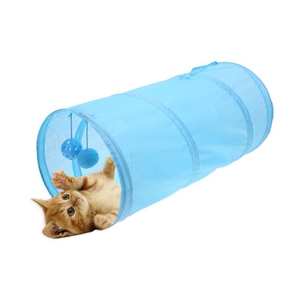 

cat toys foldable pet tunnel indoor outdoor kitten house training with bell balls supplies