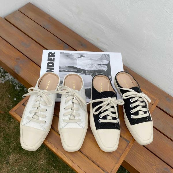 

slippers 2021 summer women beach mules shoes designers square toe casual flat slides sandals brand fashion woman outside dress, Black