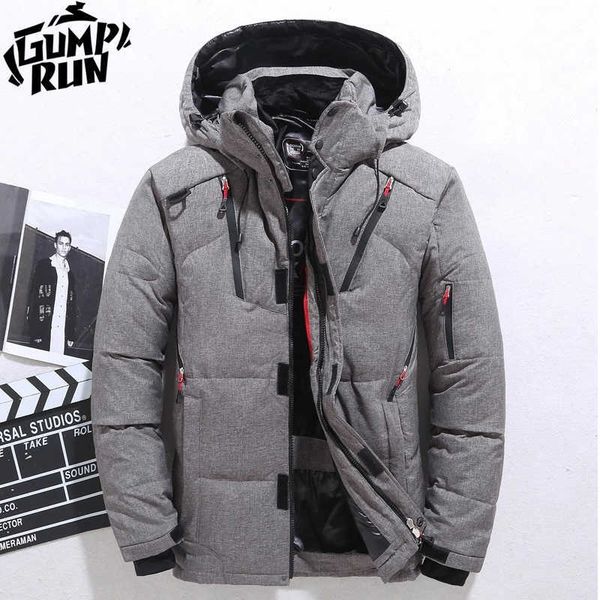 

down jacket male winter parkas-20 degree white duck down jacket hooded outdoor thick warm padded snow coat with many pockets men 210820, Black