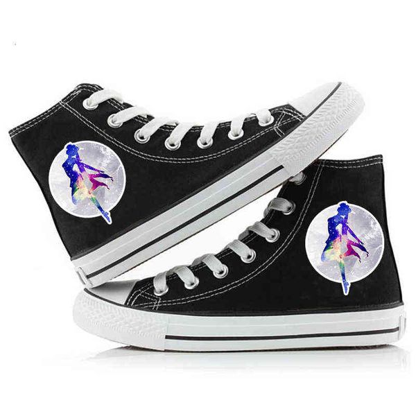 

beautiful girl warrior men's and women's canvas shoes korean breathable couple, Black;white